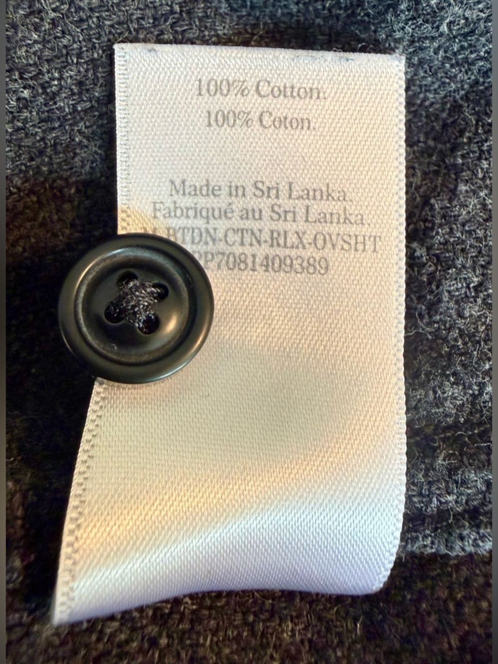 Everlane Heavy Cotton Overshirt Workwear Flannel Gray Mens M - Picture 5 of 7